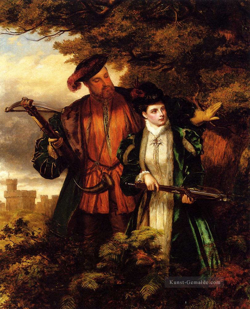 Henry VIII und Anne Boleyn Deer Shooting viktorianisch Sozialszene William Powell Frith Ölgemälde